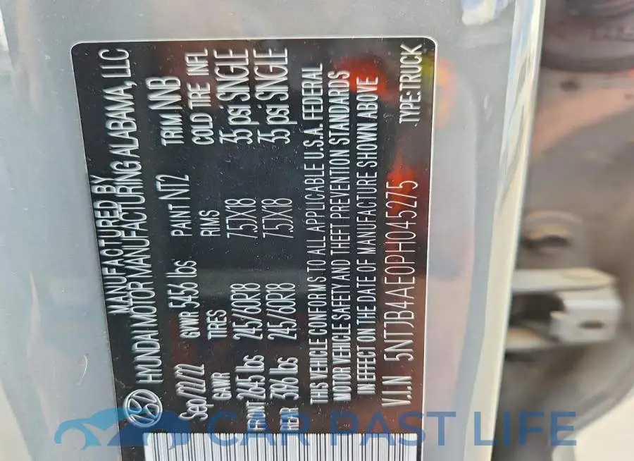 5NTJB4AE0PH045275# 12