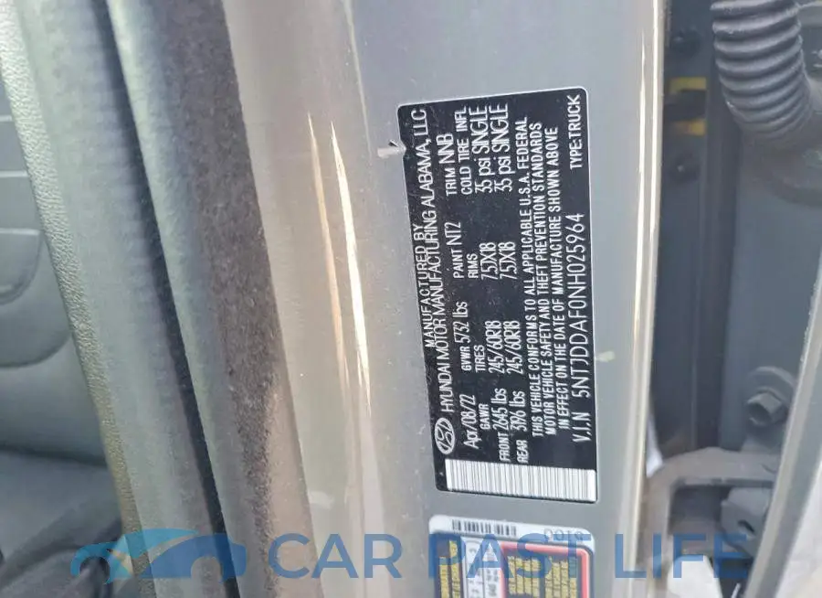 5NTJDDAF0NH025964# 12