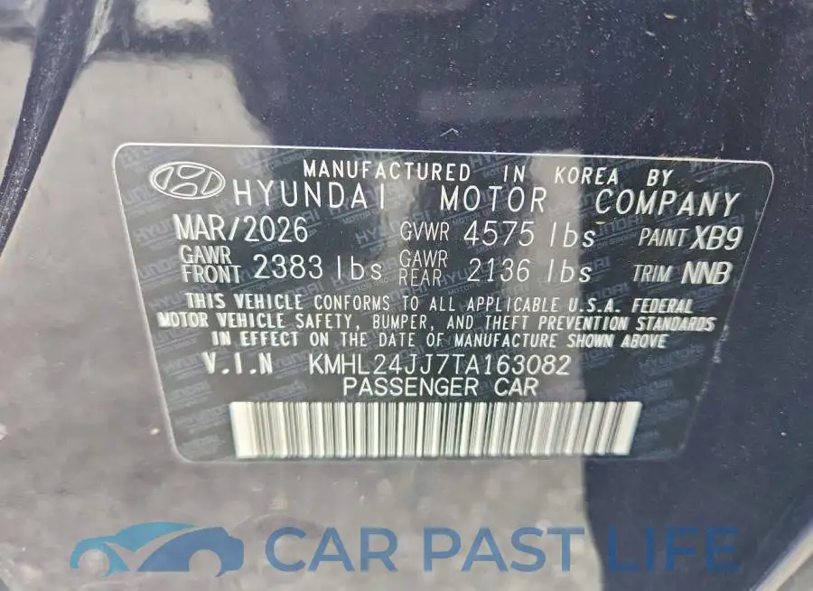 KMHL24JJ7TA163082# 12