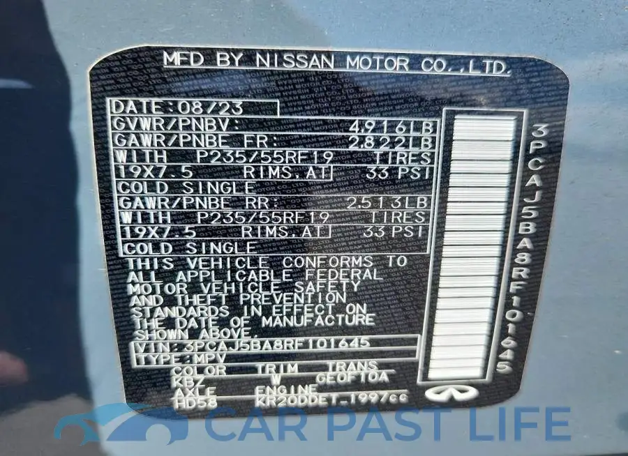 3PCAJ5BA8RF101645# 12