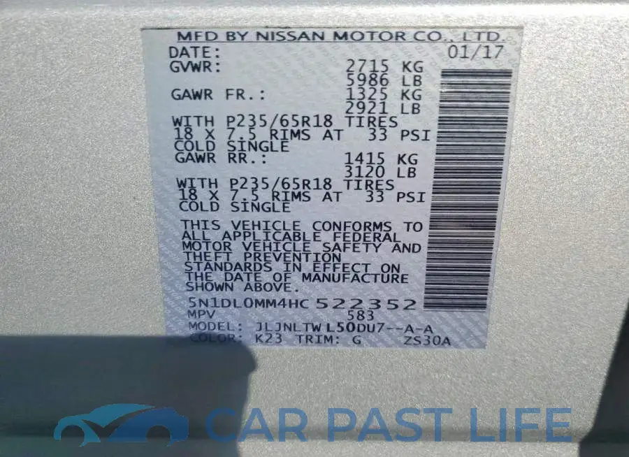 5N1DL0MM4HC522352# 13