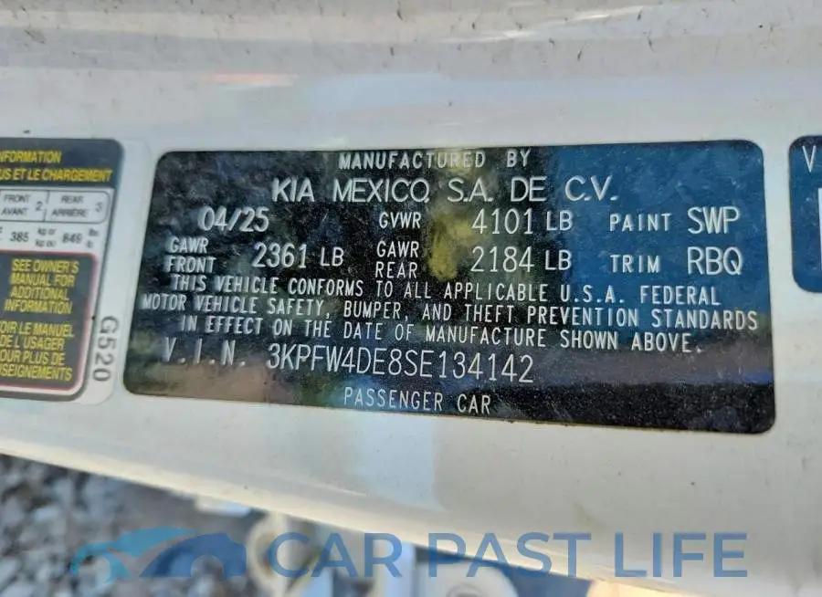 3KPFW4DE8SE134142# 12
