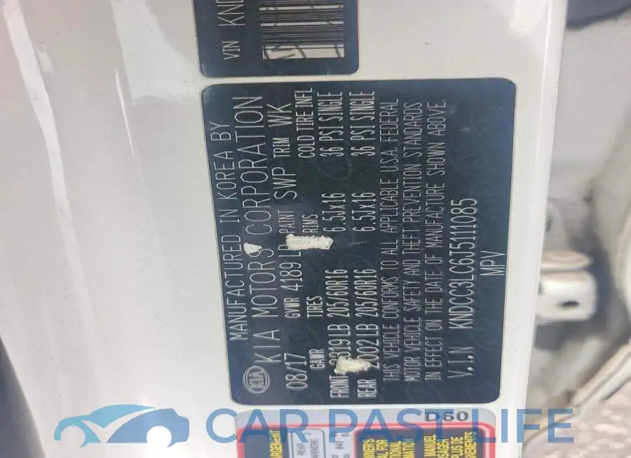 KNDCC3LC6J5111085# 13