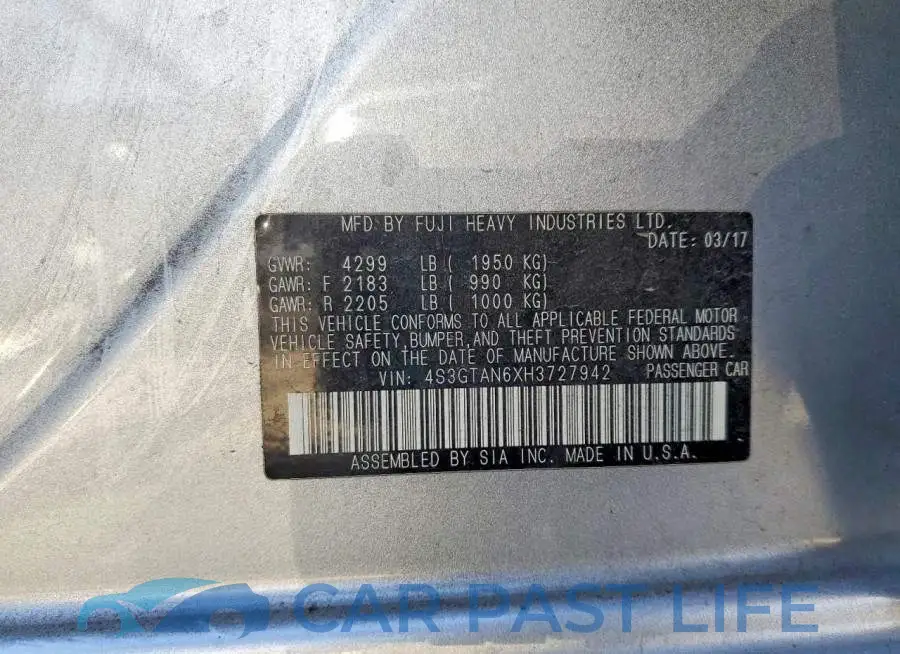 4S3GTAN6XH3727942# 12