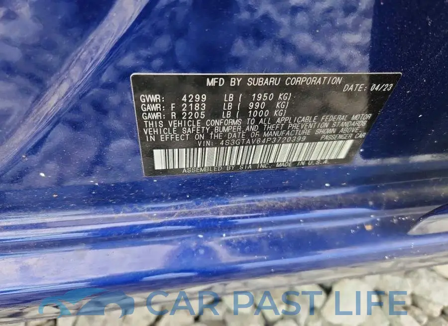 4S3GTAV64P3720399# 12