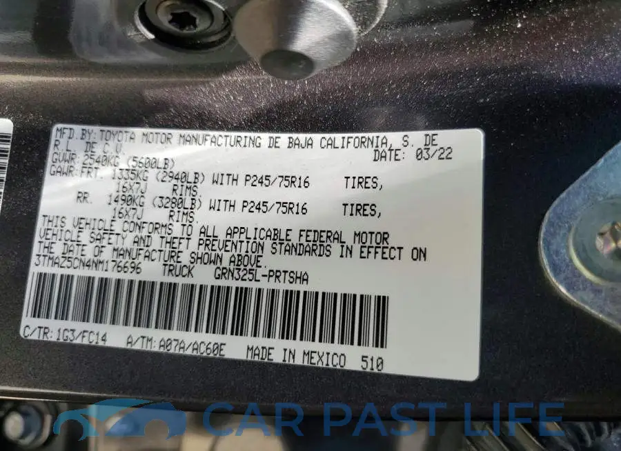 3TMAZ5CN4NM176696# 12