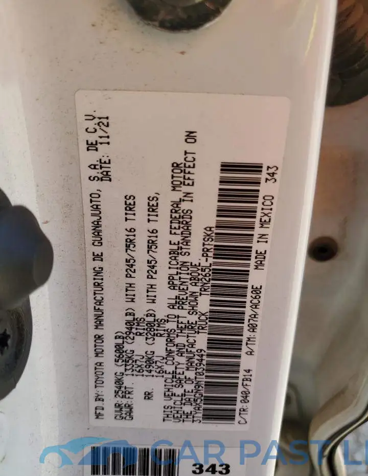 3TYAX5GN9NT039449# 13