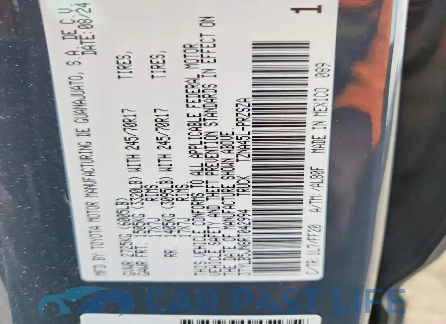 3TYLB5JN8RT042994# 12