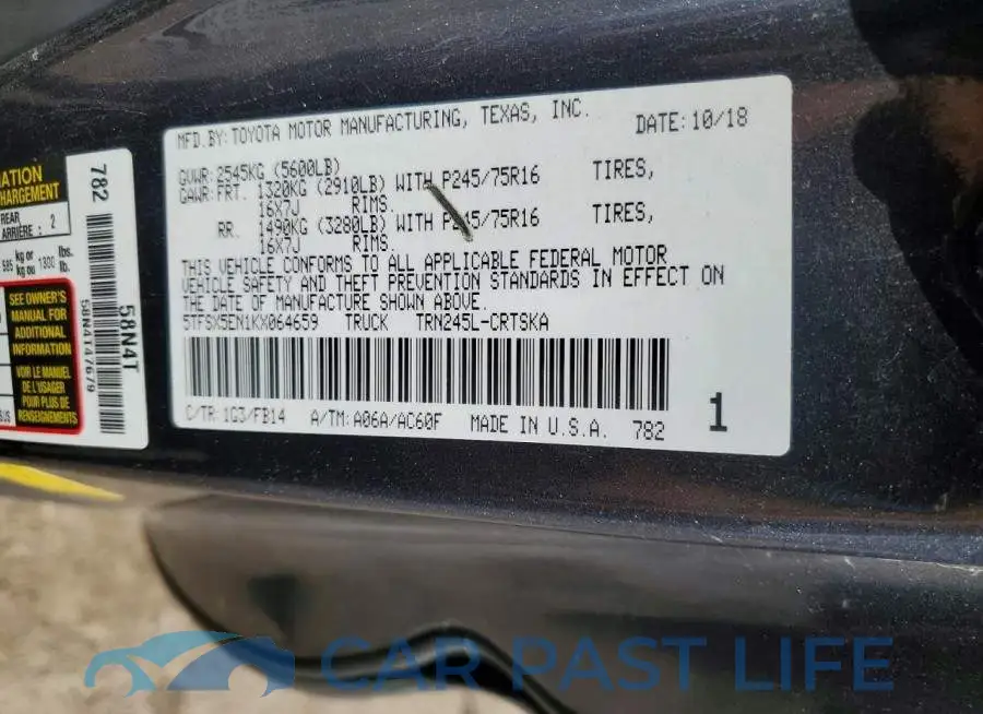 5TFSX5EN1KX064659# 13