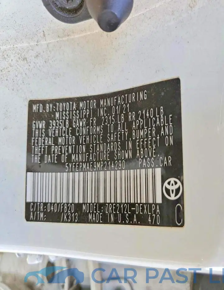 5YFEPMAE9MP214290# 12