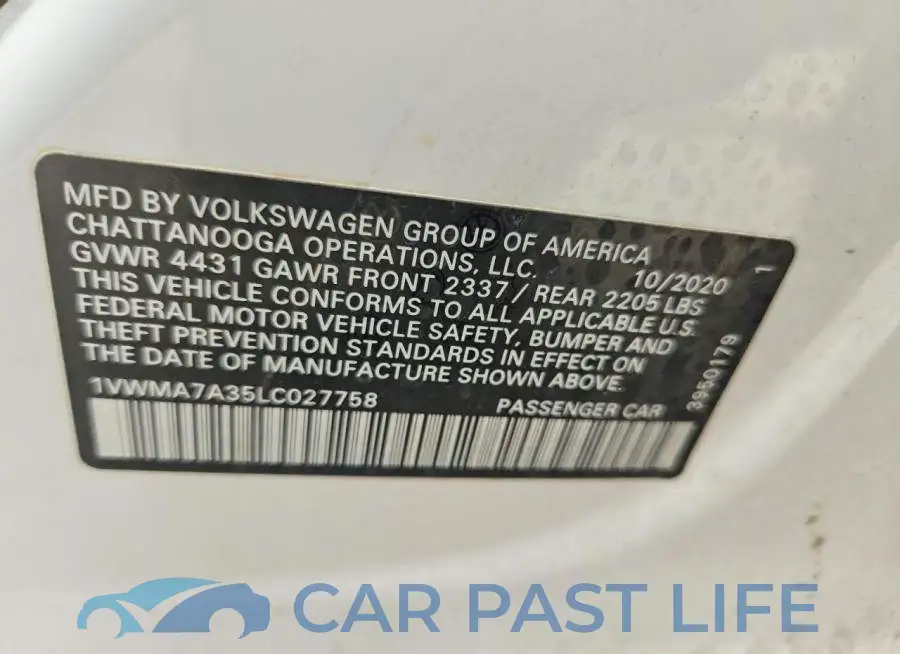 1VWMA7A35LC027758# 13