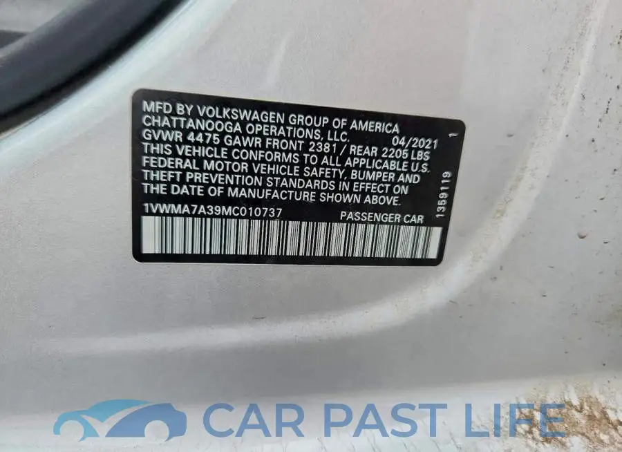 1VWMA7A39MC010737# 13