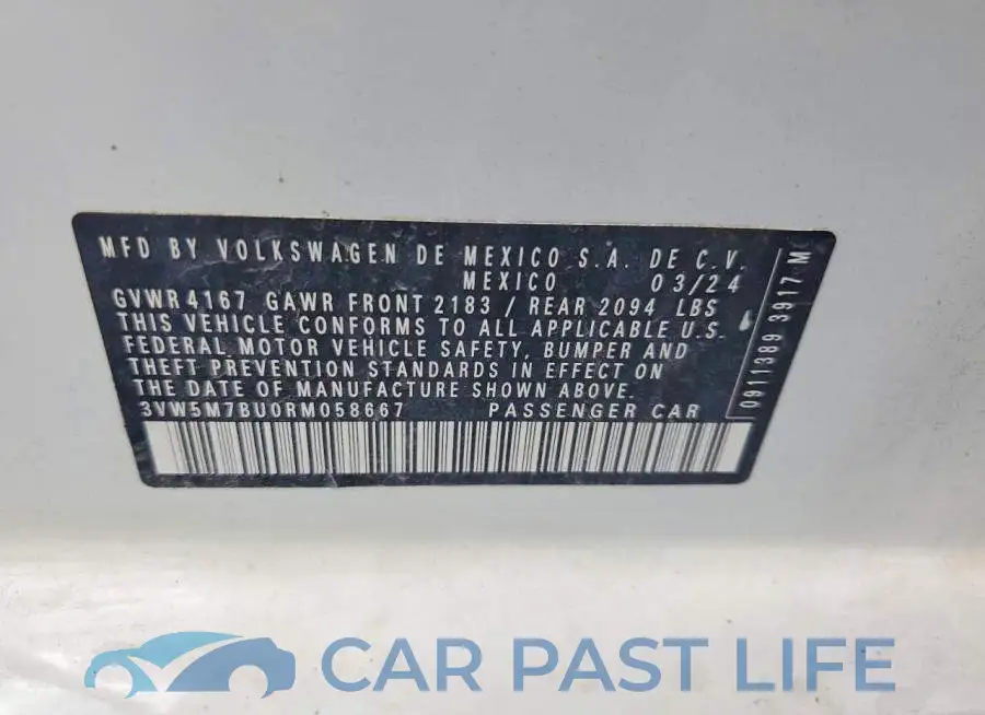 3VW5M7BU0RM058667# 12