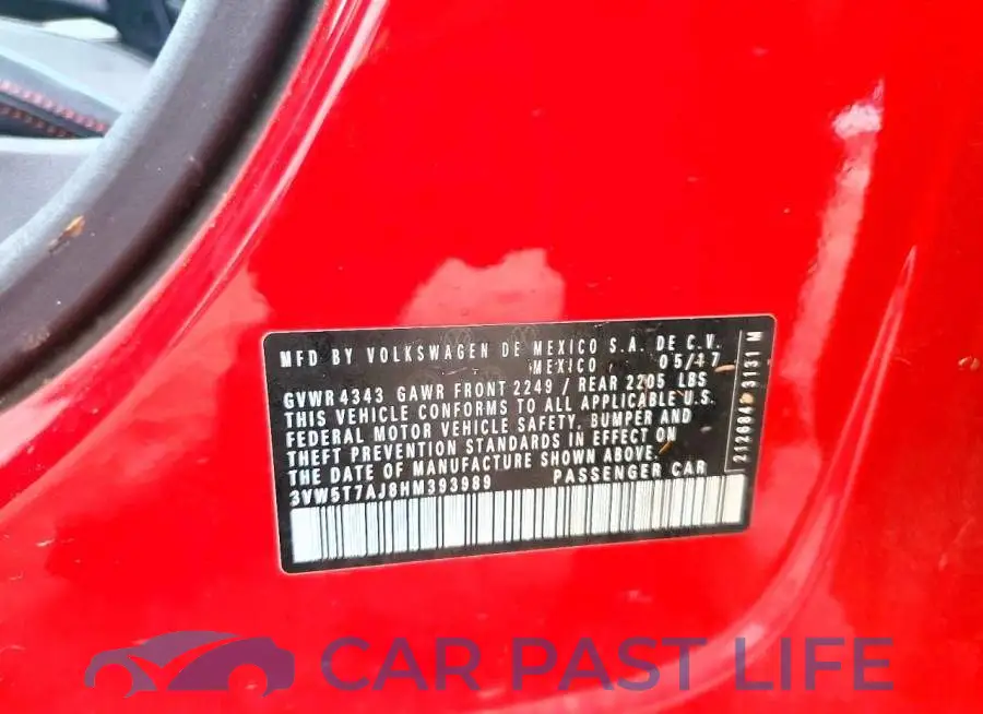 3VW5T7AJ8HM393989# 12