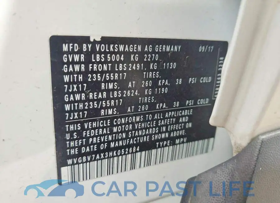 WVGBV7AX3HK052684# 13