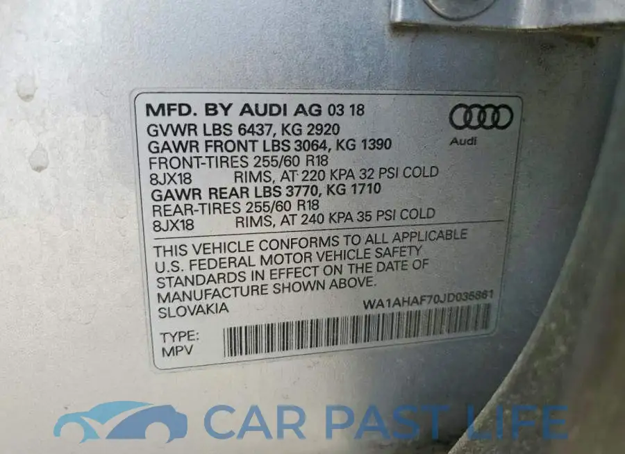 WA1AHAF70JD035861# 14