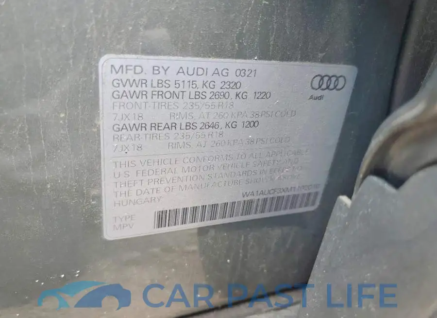 WA1AUCF3XM1102010# 13