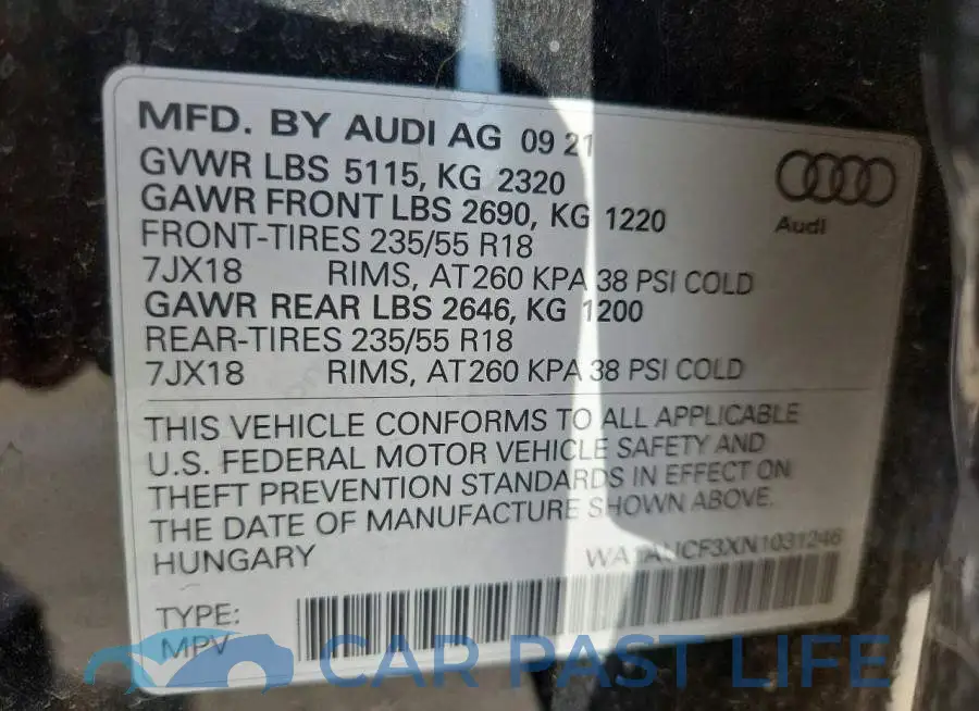 WA1AUCF3XN1031246# 13