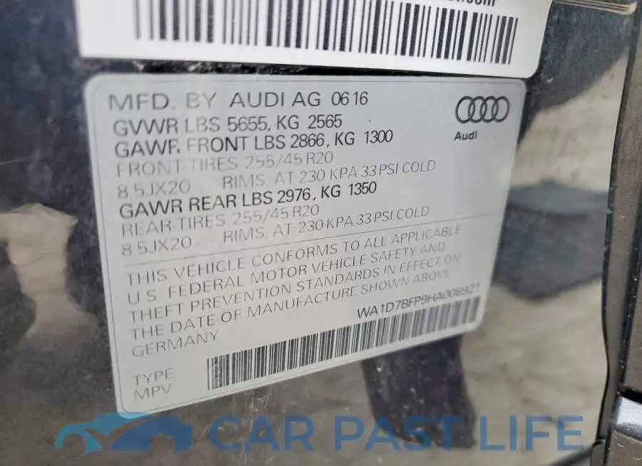 WA1D7BFP9HA008921# 13