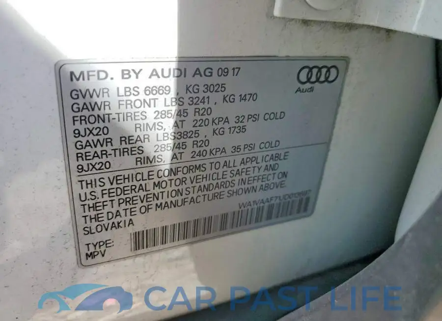WA1VAAF71JD013597# 13