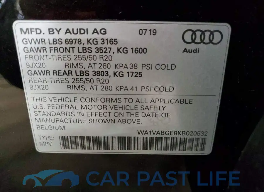 WA1VABGE8KB020532# 13