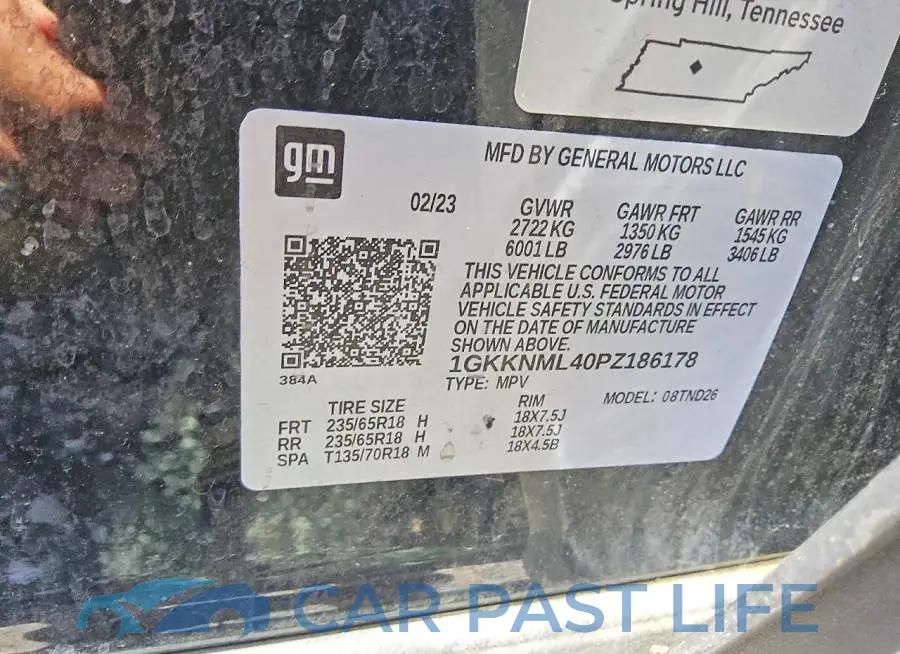 1GKKNML40PZ186178# 13