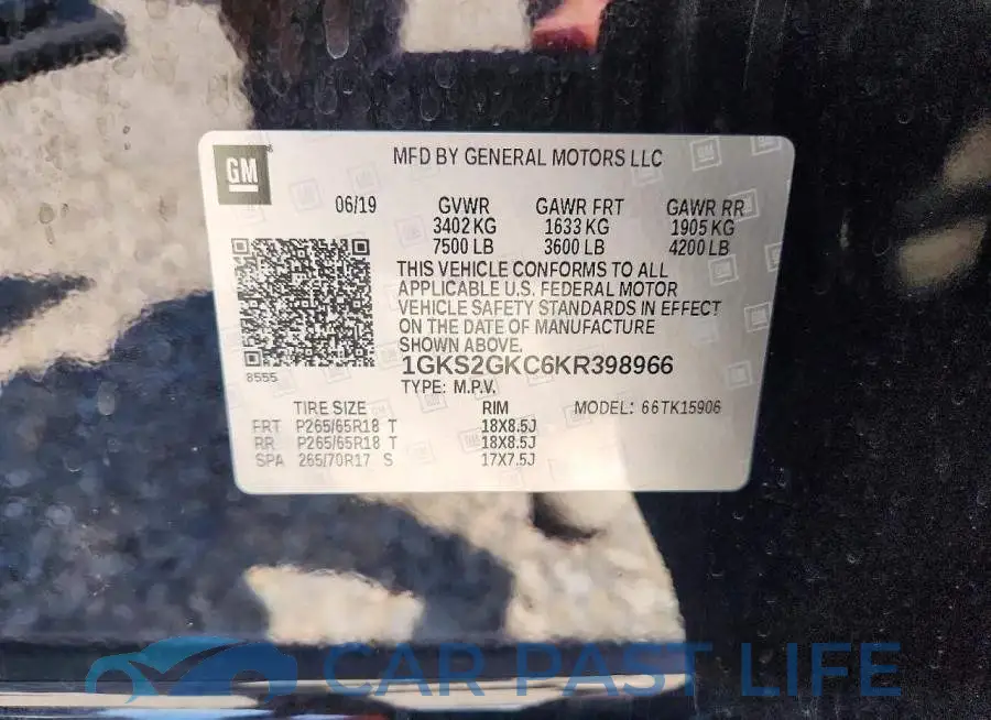 1GKS2GKC6KR398966# 13