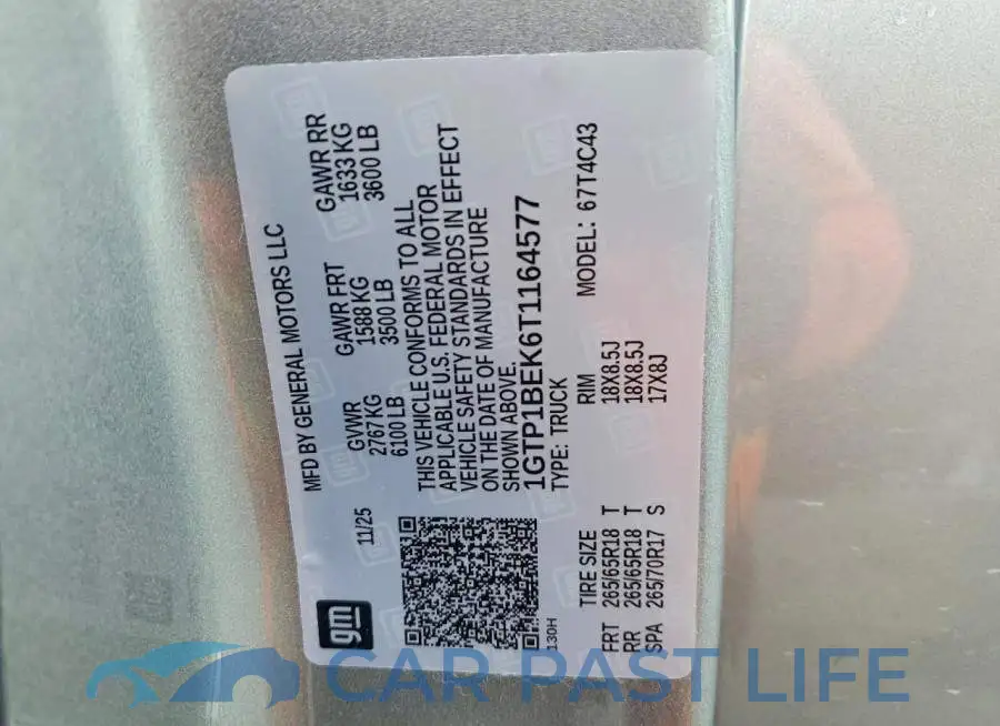 1GTP1BEK6T1164577# 12