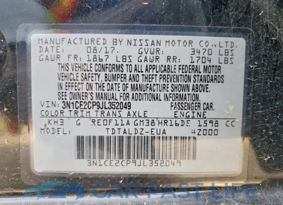 3N1CE2CP9JL352049# 14