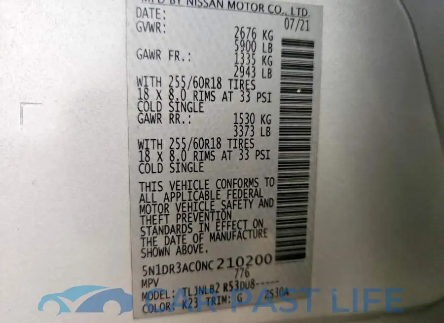 5N1DR3AC0NC210200# 13