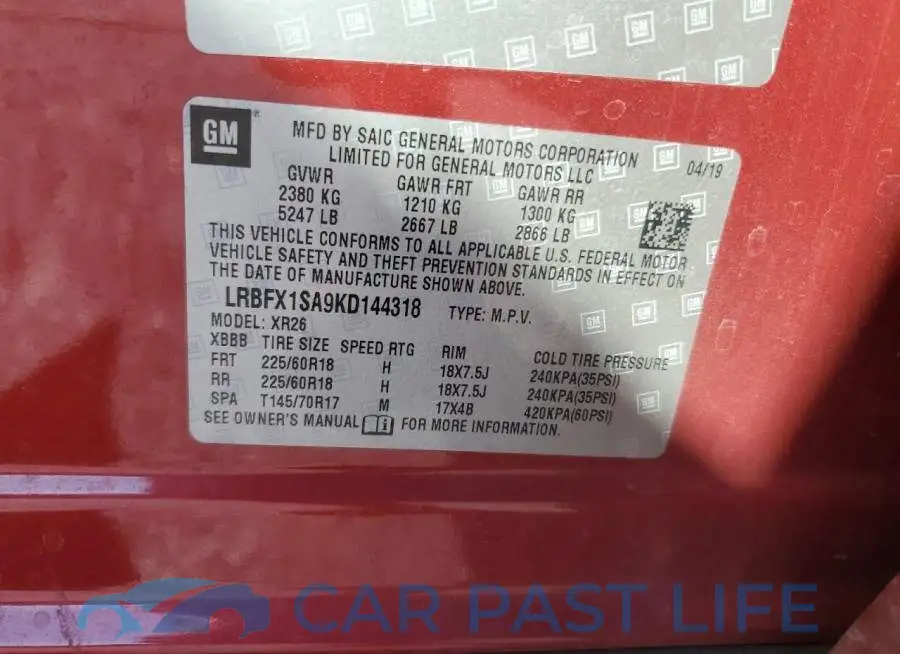 LRBFX1SA9KD144318# 13