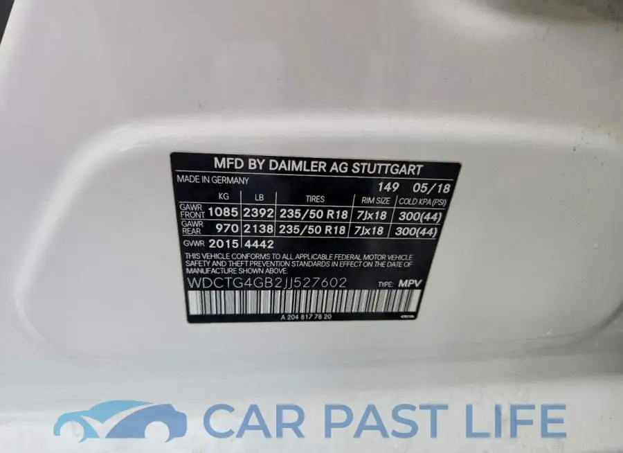 WDCTG4GB2JJ527602# 13