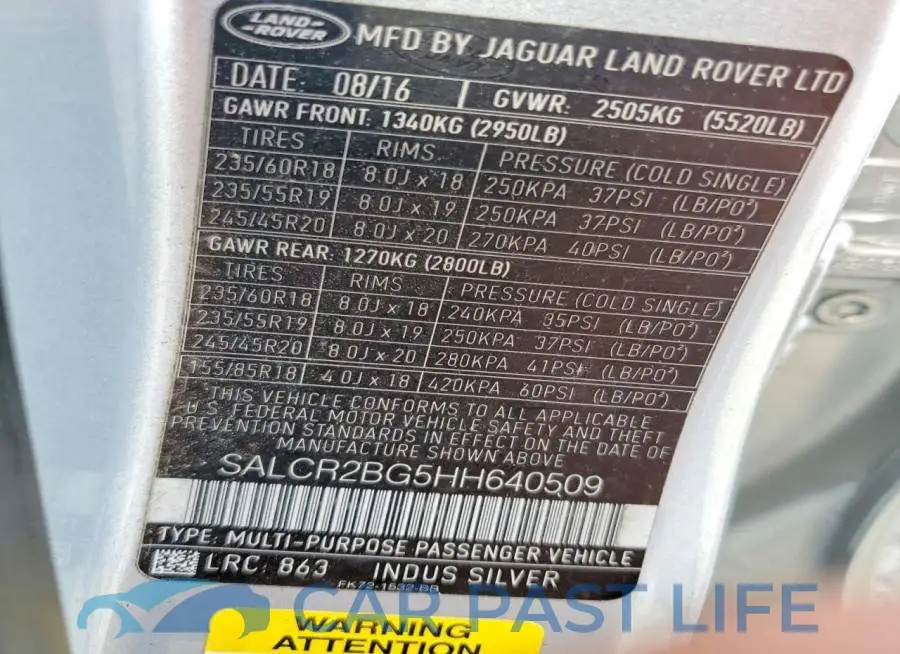 SALCR2BG5HH640509# 12