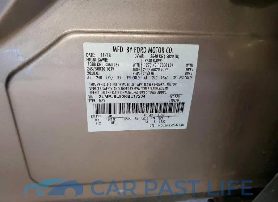 2LMPJ8L90KBL17234# 13