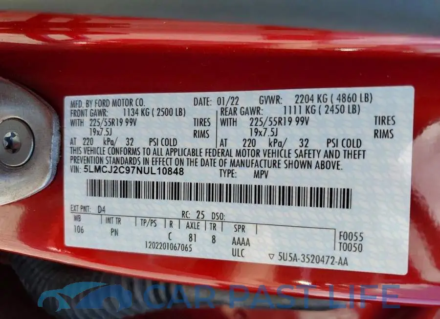 5LMCJ2C97NUL10848# 12