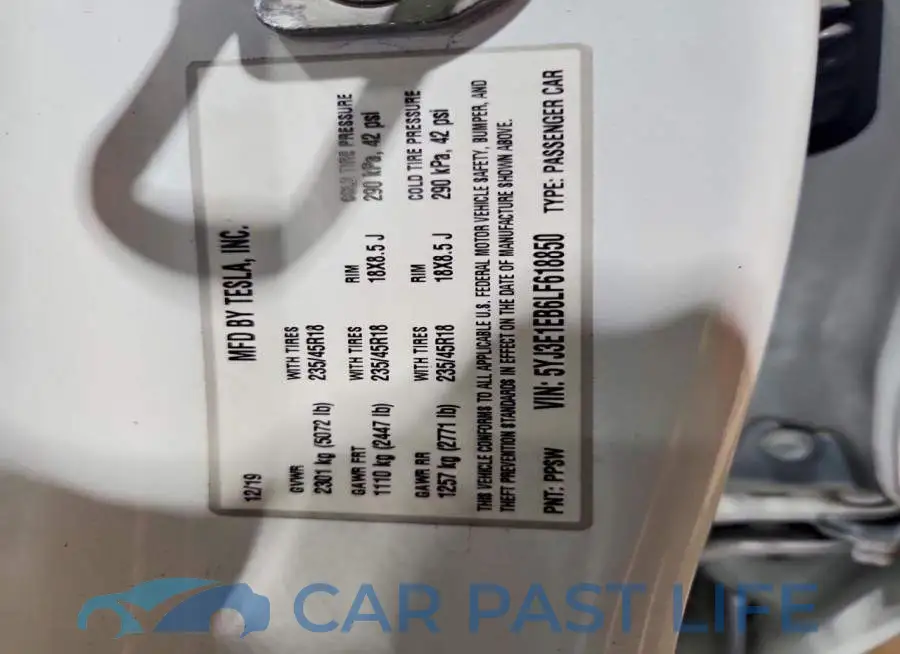 5YJ3E1EB6LF618850# 13