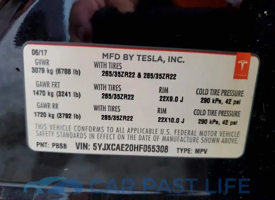 5YJXCAE20HF055308# 12