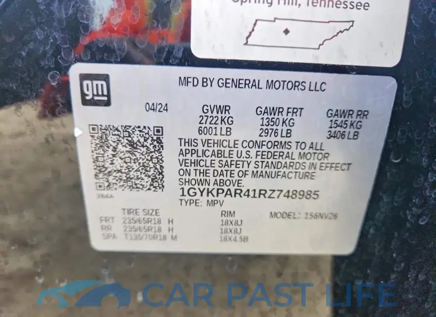 1GYKPAR41RZ748985# 12