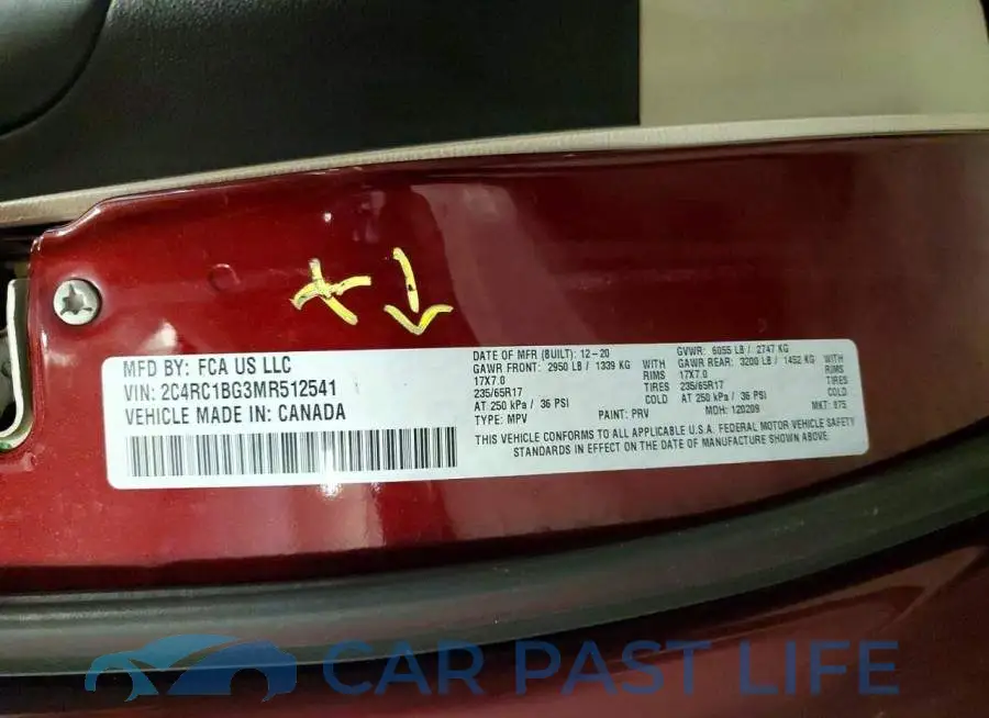 2C4RC1BG3MR512541# 13