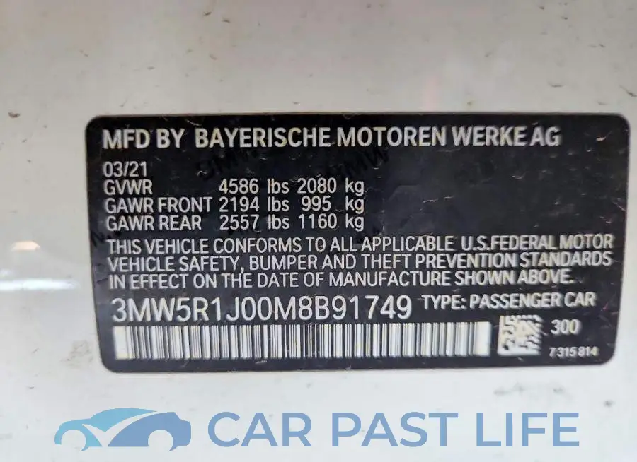 3MW5R1J00M8B91749# 12