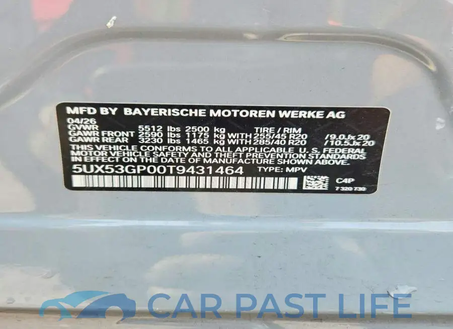 5UX53GP00T9431464# 14