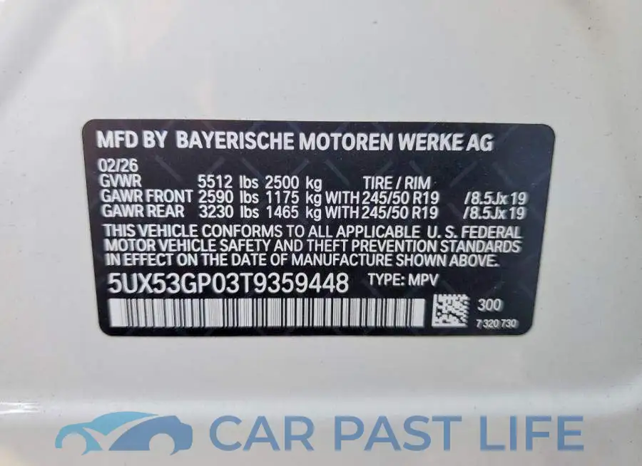 5UX53GP03T9359448# 13