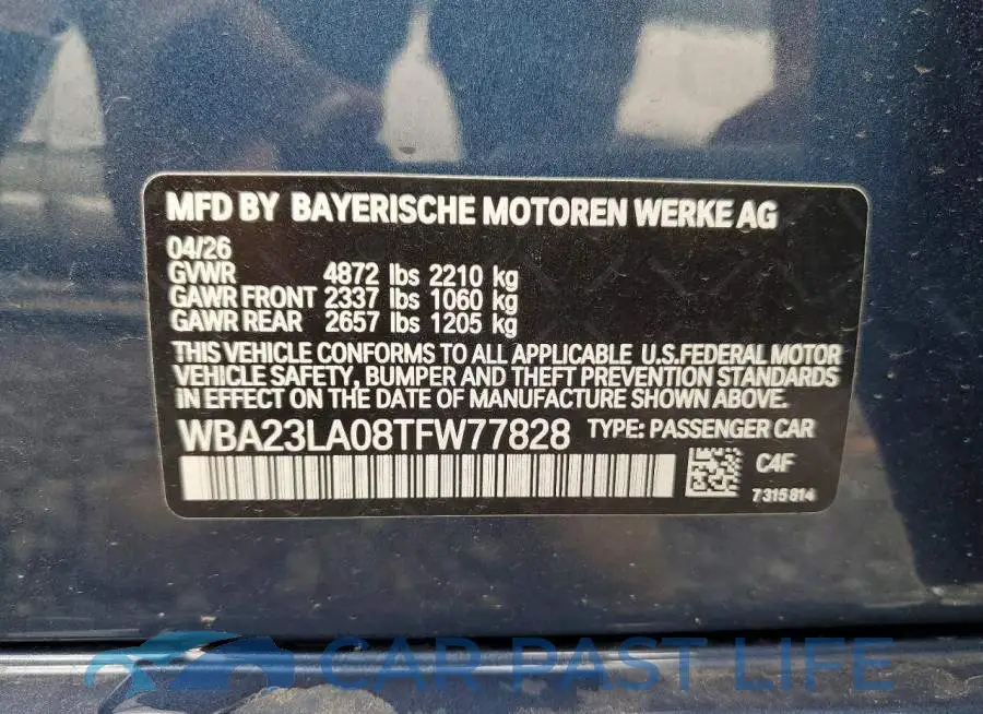 WBA23LA08TFW77828# 12