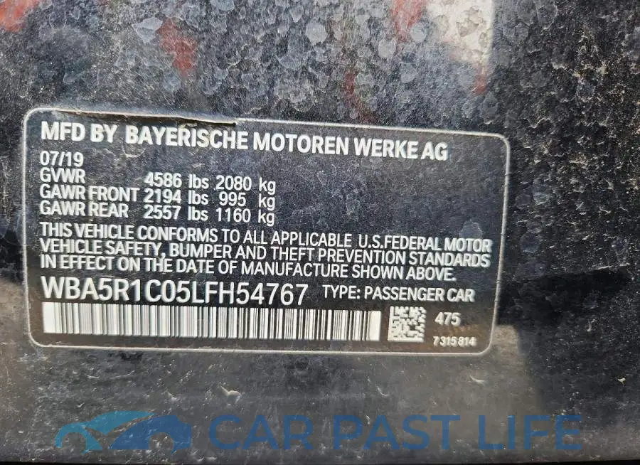 WBA5R1C05LFH54767# 13