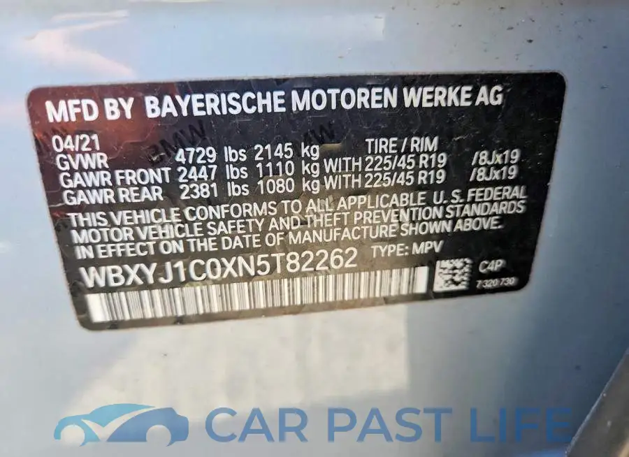 WBXYJ1C0XN5T82262# 13