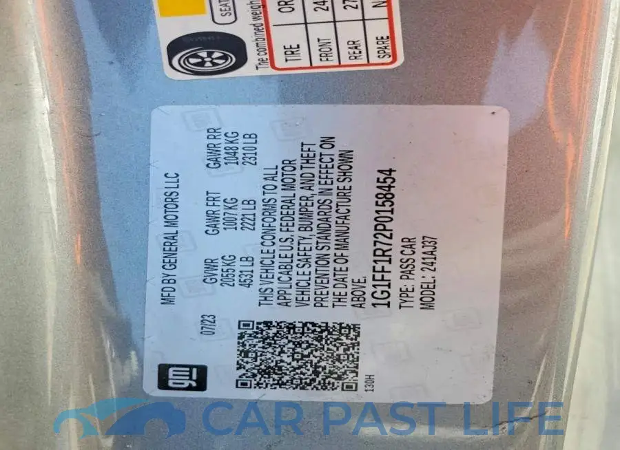 1G1FF1R72P0158454# 12