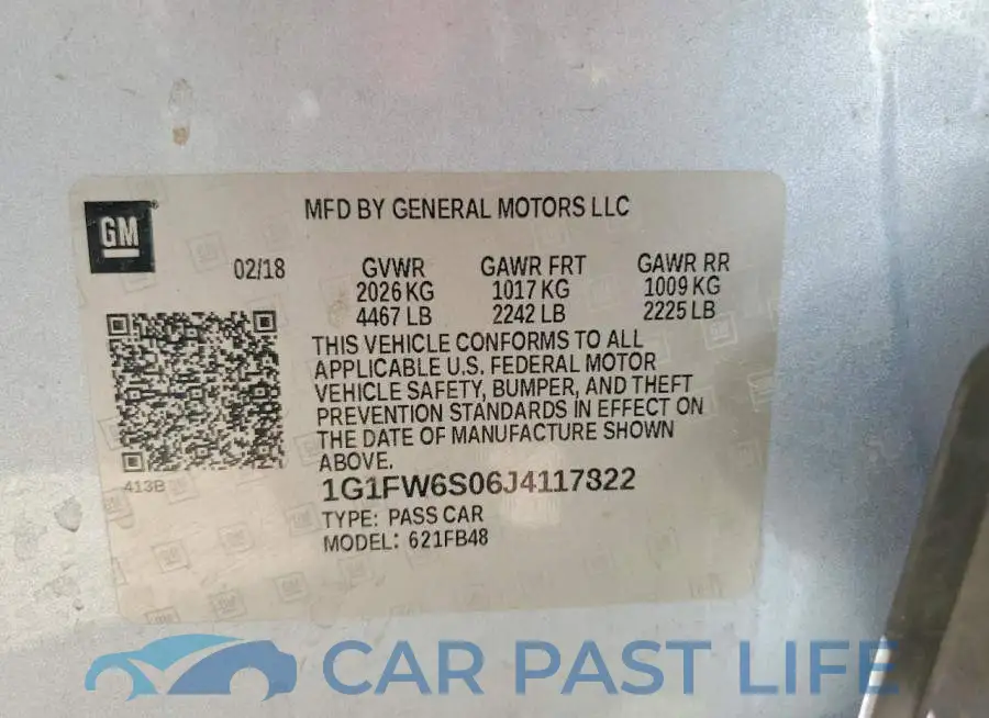 1G1FW6S06J4117822# 12