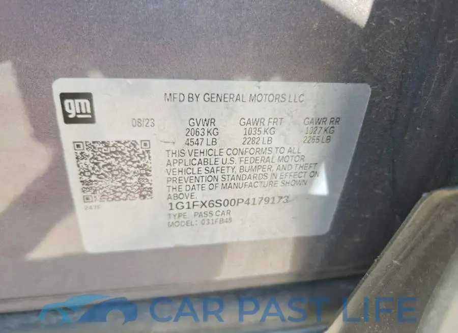 1G1FX6S00P4179173# 12