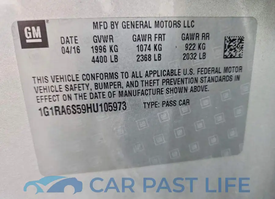 1G1RA6S59HU105973# 12