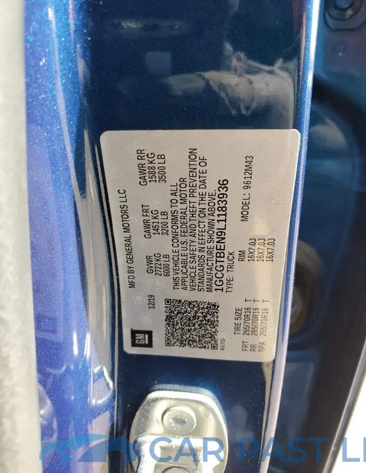 1GCGTBEN9L1183936# 12